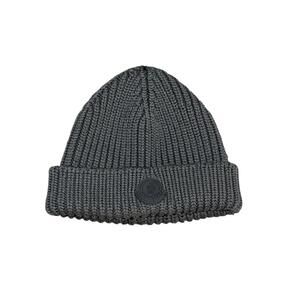 Moncler Ribbed Knit Beanie Charcoal Gray